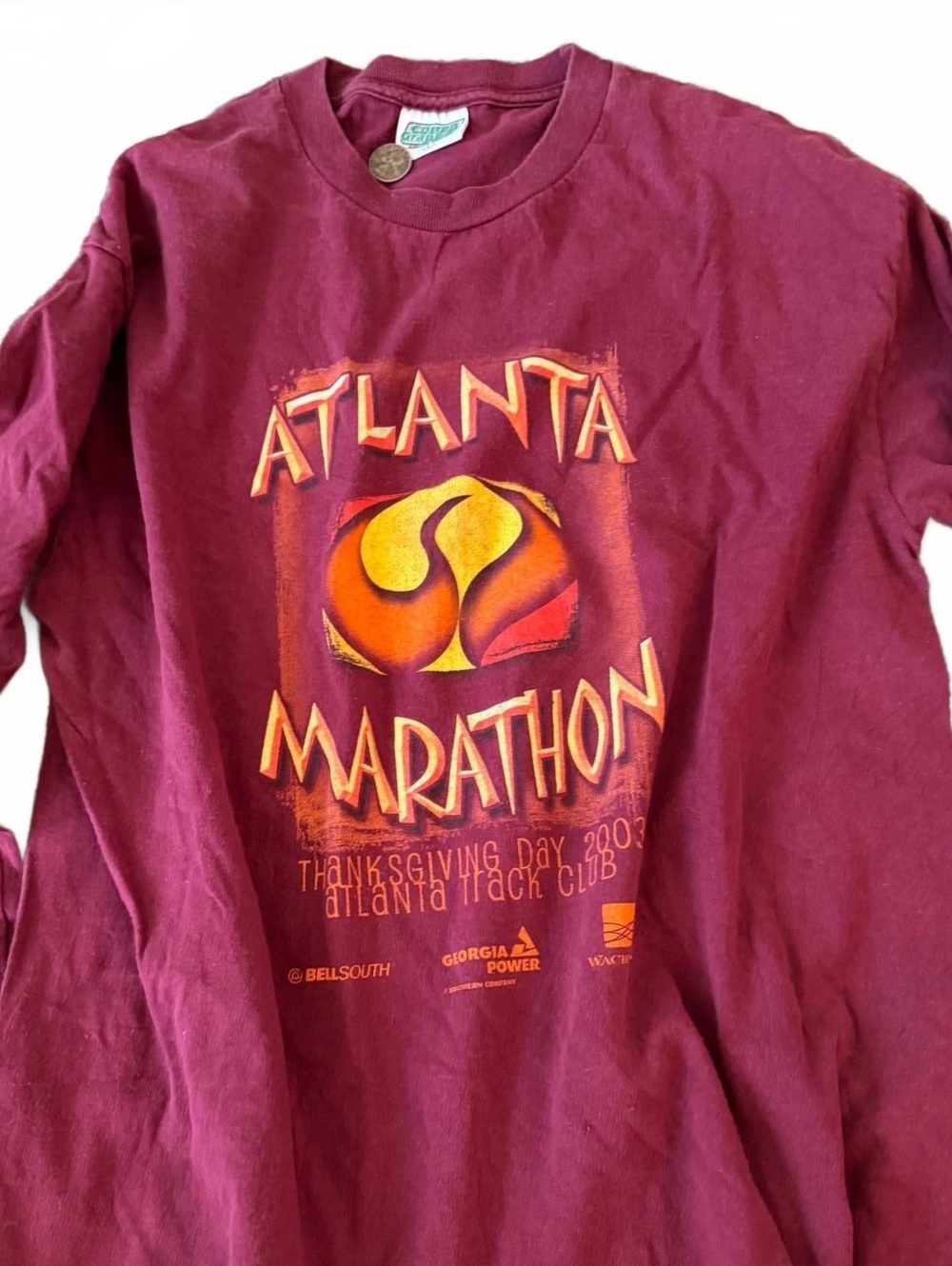 Vintage 2003 Atlanta Marathon Thanksgiving Long Sleeve T-Shirt Large